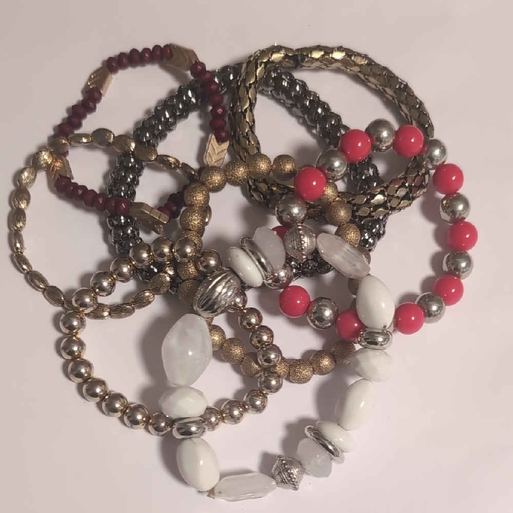 Elegant Multi-Color Beaded Bracelet Set